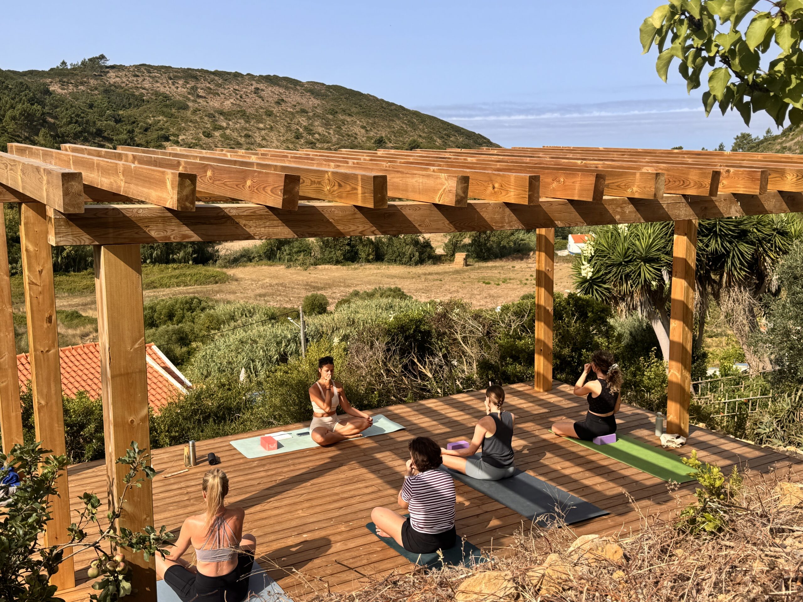 Yoga class on the Casa Nabia deck